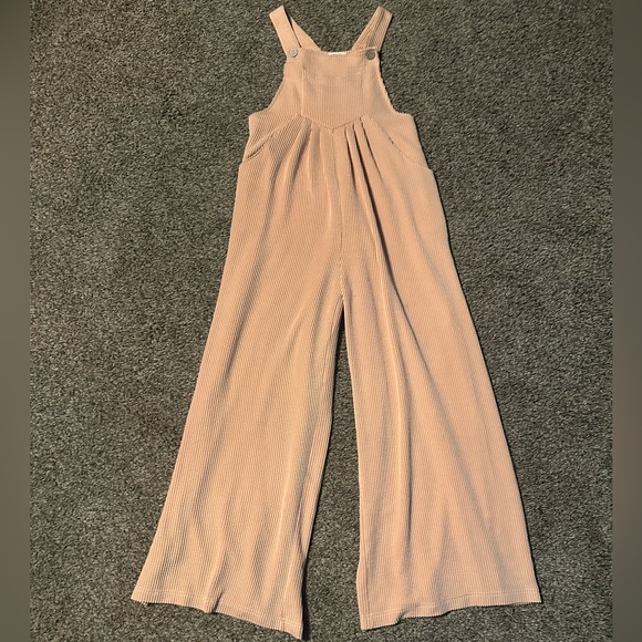 BiBi Ribbed Wide-Leg Jumpsuit in Camel - Picture 7 of 15